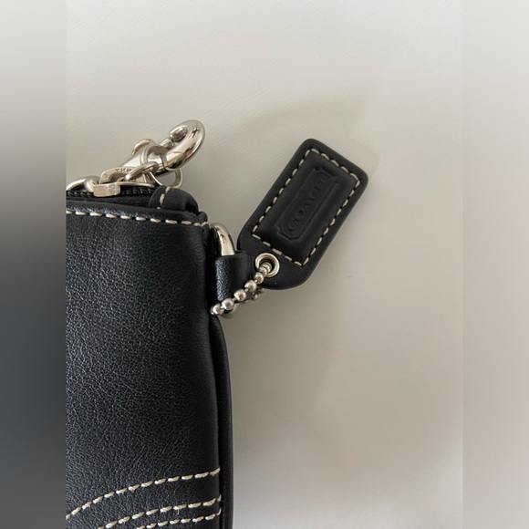 BNWT Vintage Coach Black Leather Purse Wristlet Wallet Superb Condition - Picture 4 of 5